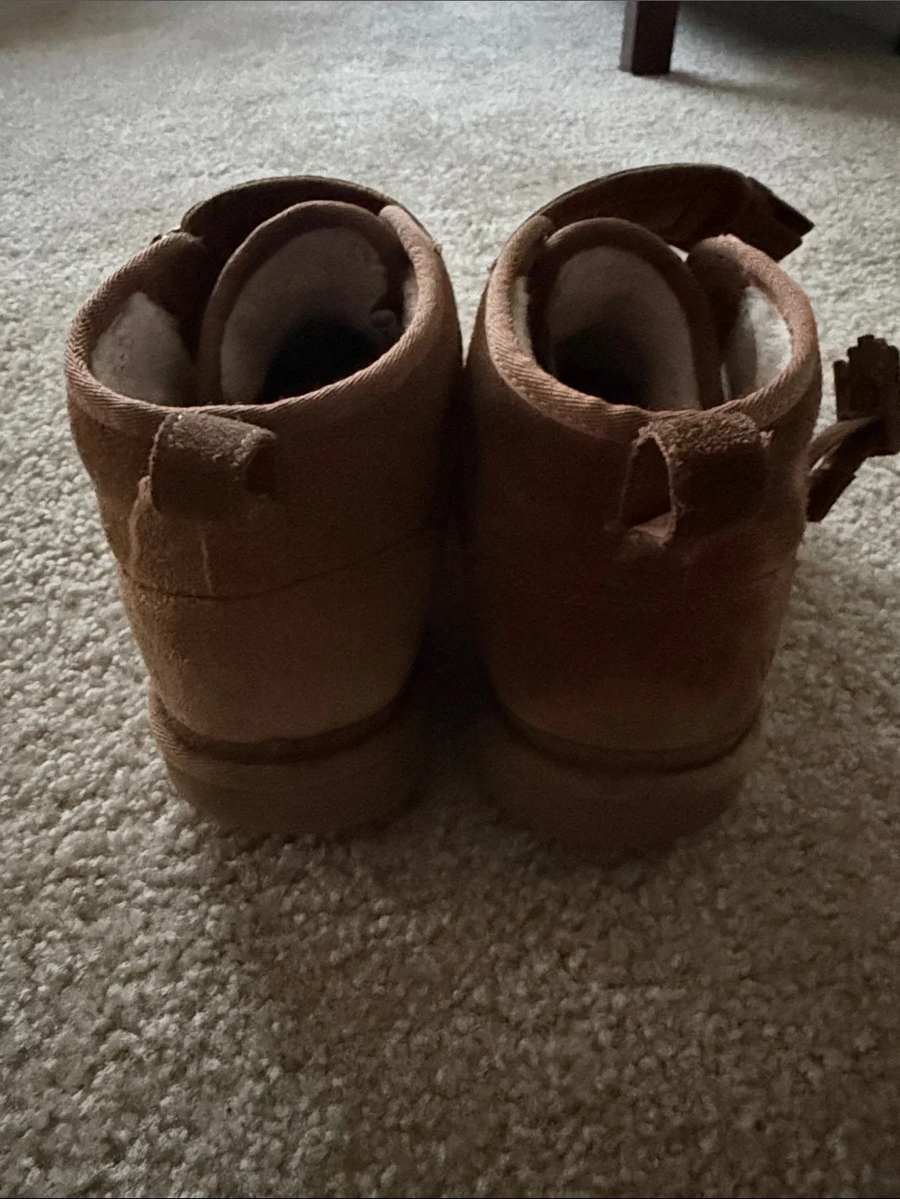 UGG Kids Chestnut Suede Ankle Boots with Shearling